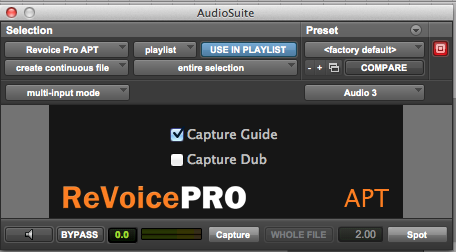 Audio Suite APT Select Guide